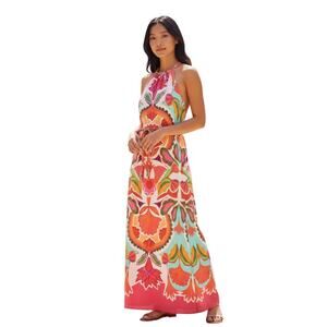 Vince Camuto $168 Day Crepe Midi Hot Pink Boho Sleeveless Dress Size 0